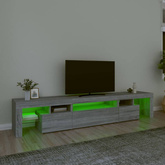 vidaXL Szafka pod TV z oświetleniem LED szary dąb sonoma 215x36,5x40cm