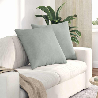 Poduszki na sofę 2 pcs Jasnoszary 80 x 80 cm Tkanina sztruksowa