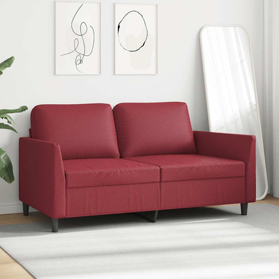 2-osobowa sofa, winna czerwień, 140 cm, sztuczna skóra