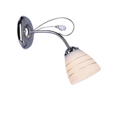 Kinkiet ścienny chromowy z kryształkiem biały klosz Simpli Candellux 21-64288