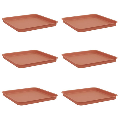 Kwadratowa Taca na Kwiaty 6 pcs Czerwony ceglasty