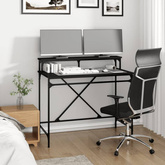 vidaXL Biurko, czarne, 100x50x90 cm, materiał drewnopochodny i żelazo