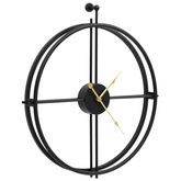 vidaXL Zegar ścienny, czarny, 52 cm, żelazo