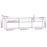 vidaXL Szafka pod TV z oświetleniem LED, brązowy dąb, 180x35x40 cm
