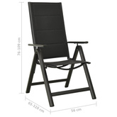 vidaXL Składane krzesła ogrodowe 2 szt., textilene i aluminium, czarne