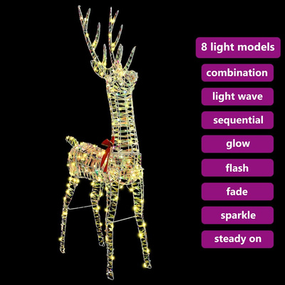 3D Renifer 140 LED Ciepła biel 128 cm PET