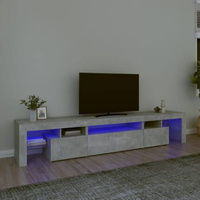 vidaXL Szafka pod TV z oświetleniem LED, szarość betonu 215x36,5x40 cm