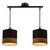 Lampa wisząca z abażurem Porto czarna podwójna do jadalni nad stół