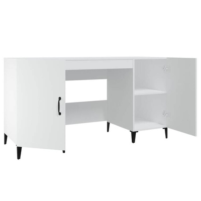 vidaXL Biurko, białe, 140x50x75 cm, materiał drewnopochodny wariant 4