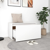 Ławka do przedpokoju, biała 80x40x45 cm materiał drewnopochodny