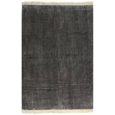 vidaXL Dywan typu kilim, bawełna, 120 x 180 cm, antracytowy