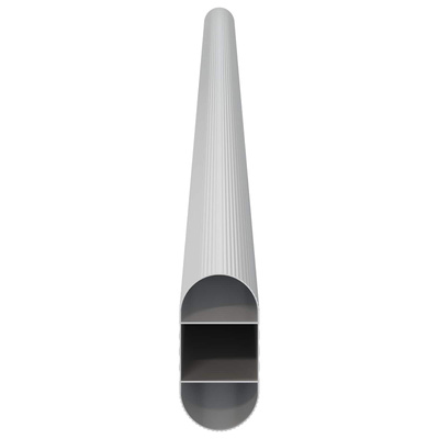 Drążek do szafy 2 pcs Srebrny 472 x 15 x 29 mm Stop Aluminium