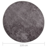 Dywan z możliwością prania, 120 cm, szary, antypoślizgowy vidaXL