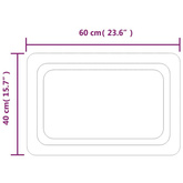 vidaXL Lustro łazienkowe z LED, 60x40 cm