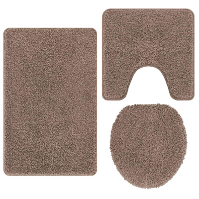 Zestaw mat łazienkowych antypoślizgowych 3 pcs Brązowy PP