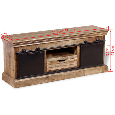 vidaXL Szafka pod TV, drewno mango, przesuwane drzwiczki, 110x30x45 cm