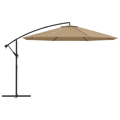 Parasol wiszący z aluminiowym słupkiem, 350 cm, taupe