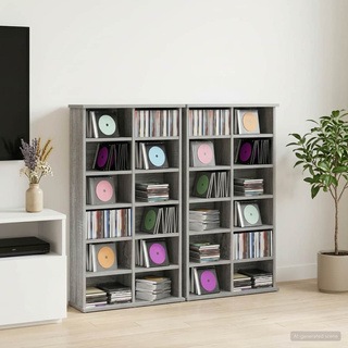Kabinet na płyty CD 2 szt. Szary Sonoma 60 x 17 x 92 cm
