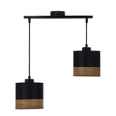 Porto lampa wisząca czarny 2x60w e27 abażur czarny+fornir