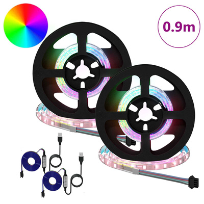 Taśma LED 2 pcs Czarny i przezroczysty 450 mm Miedź i plastik