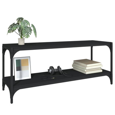 vidaXL Szafka pod TV czarna 100x33x41 cm materiał drewnopochodny/stal