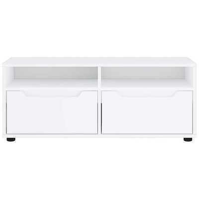 Szafka pod TV "VISNES" Biała 100x40x38 cm Drewno klejone