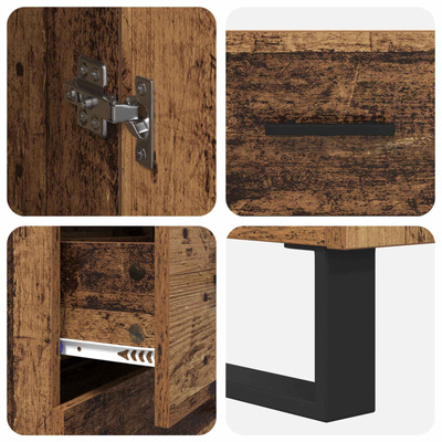 Highboard 2 szt. Stare drewno 69,5 x 34 x 180 cm