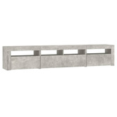 vidaXL Szafka pod TV z oświetleniem LED, szarość betonu, 210x35x40 cm