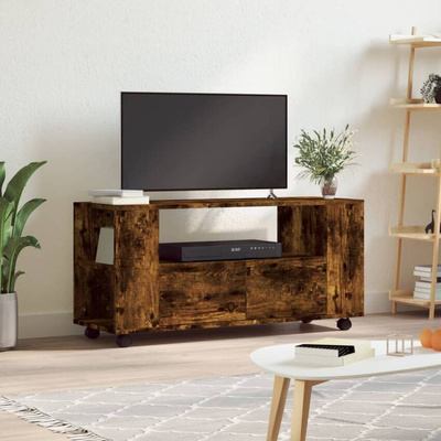 vidaXL Szafka pod TV, przydymiony dąb, 102x34,5x43 cm