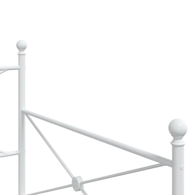 Łóżko dzienne bez materaca białe 100x200 cm stalowe
