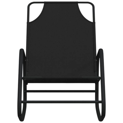 vidaXL Leżaki bujane, 2 szt., czarne, stal i tworzywo textilene