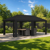 Pokrycie altany 6 x 3 m Czarny Poliester 190 gsm