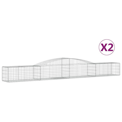 Kosze gabionowe, 2 szt, 400x50x40/60 cm, galwanizowane żelazo