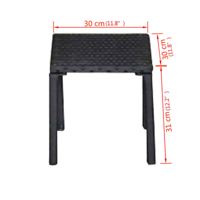 vidaXL Leżaki ze stolikiem, rattan PE, czarne