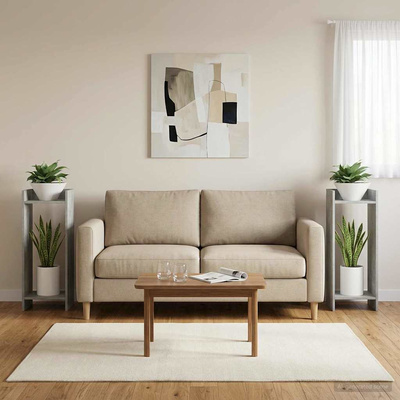 Stojak na rośliny 2 szt. Betonowy Szary 30 x 30 x 80 cm