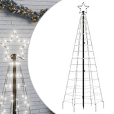 vidaXL Choinka z lampek, z kołkami, 220 zimnych białych LED, 180 cm