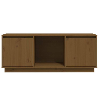 vidaXL Szafka pod TV, miodowy brąz, 110,5x35x44cm, lite drewno sosnowe