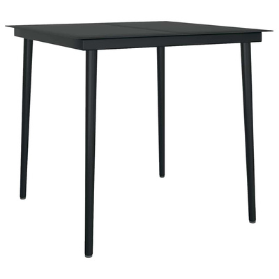 5-częściowy zestaw mebli ogrodowych, czarny, rattan PVC