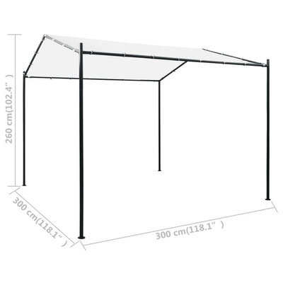 vidaXL Pawilon ogrodowy, 3x3x2,6 m, biały, 180 g/m?