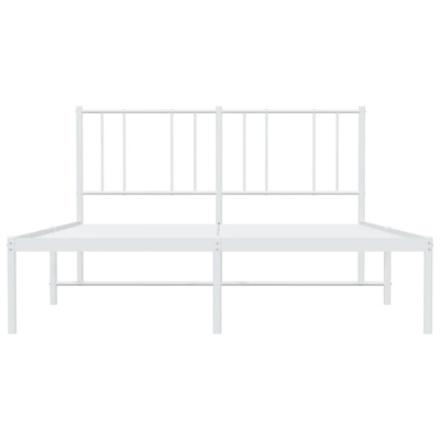 Metalowa rama łóżka z wezgłowiem biała, 140x200 cm