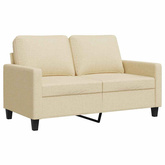 2-osobowa sofa, kremowa, 120 cm, tapicerowana tkaniną