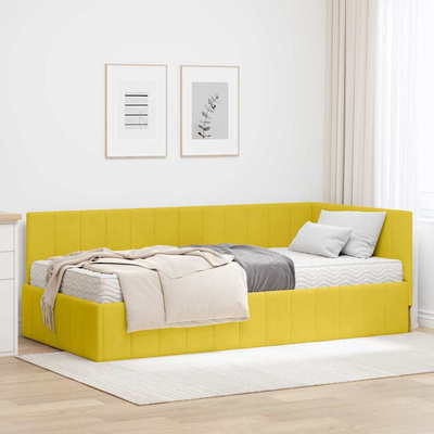Rama Łóżka Narożnego z Materacem 2 szt. Żółty 90 x 200 cm