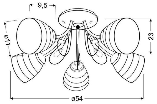 Lampa sufitowa chromowana z kryształkami 5x40W Simpli Candellux 35-63854