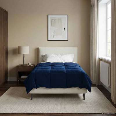 Kołdra na cały rok Ciemnoniebieski 140 x 220 cm Mikrofibra