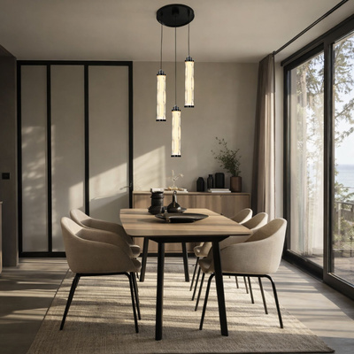 Lampa wisząca Corte potrójna szklana tuba do jadalni 25W LED 3000K