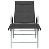 vidaXL Leżak z tworzywa textilene i aluminium, czarny