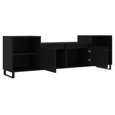 vidaXL Szafka pod TV, czarna, 160x35x55 cm, materiał drewnopochodny