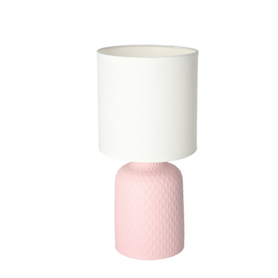 Lampka nocna Iner różowa ceramiczna z abażurem Candellux