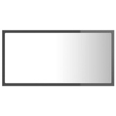 vidaXL Lustro łazienkowe LED, wysoki połysk, szare, 80x8,5x37cm, akryl