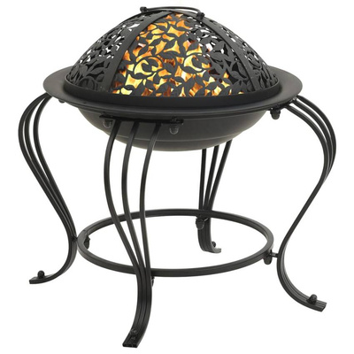 vidaXL Palenisko z pogrzebaczem, 49 cm, stal